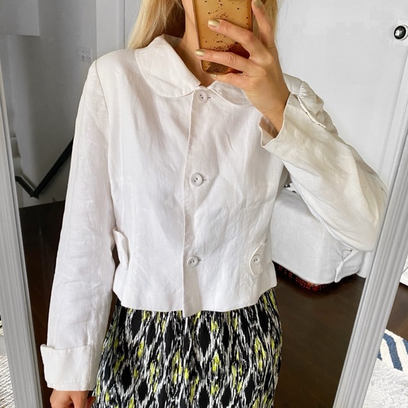 🐚 MONNARI WHITE LINEN ELEGANT BLAZER JACKET! - Picture 7 of 16